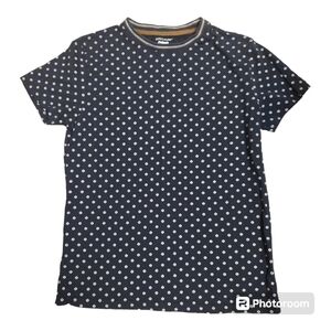 Craft + Flow Men’s Navy Floral Micro-Print Crew Neck T-Shirt - Size Medium